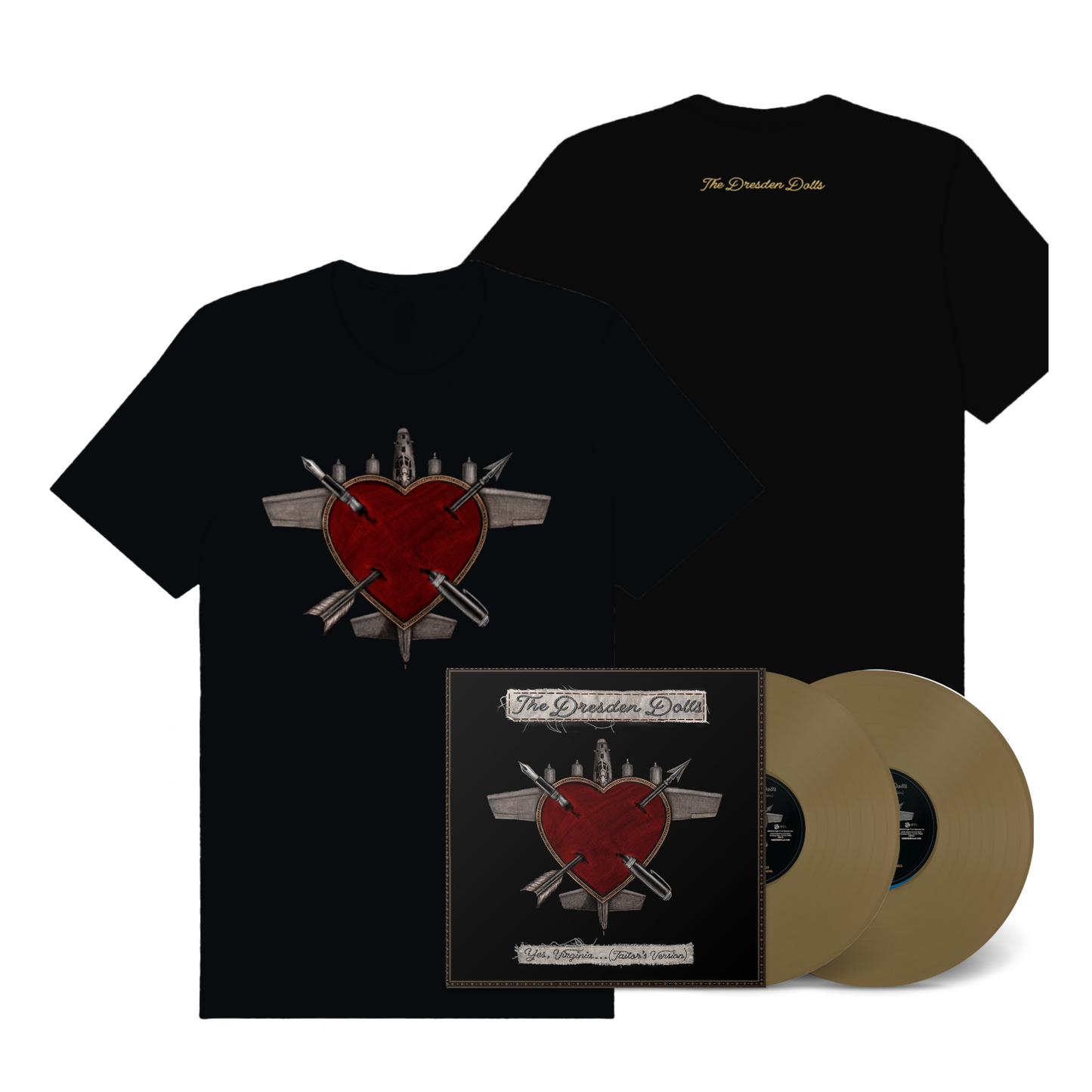 Yes, Virginia…(Tailor’s Version) Gold Double Vinyl Gatefold Album +  Heartplane T-Shirt Pack. (PRE-ORDER)