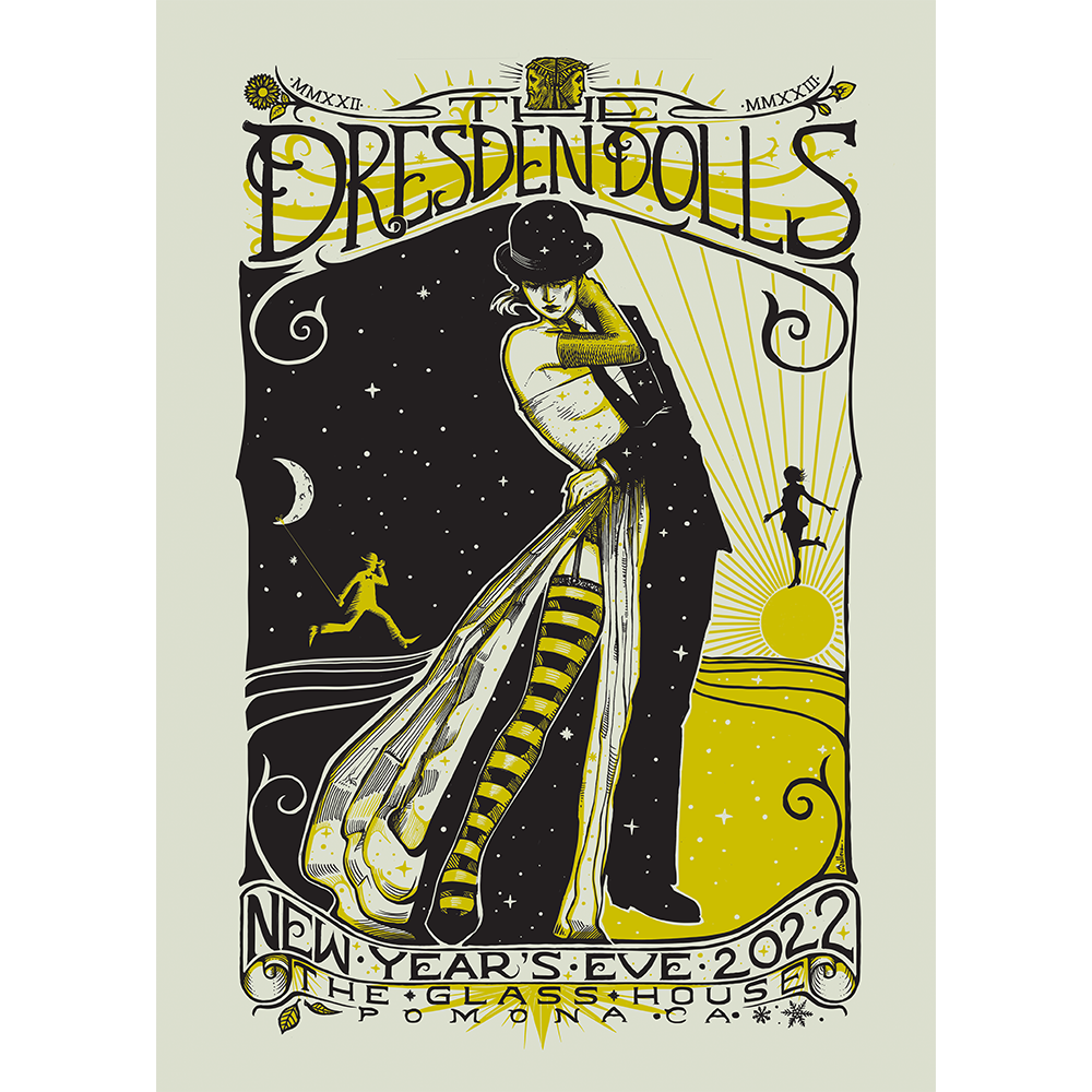 Dresden Dolls @ Pomona - Malleus Silkscreen Poster